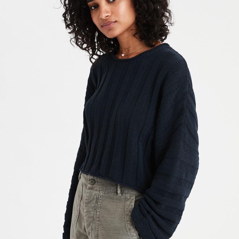 AE Wide Rib Crop Sweater